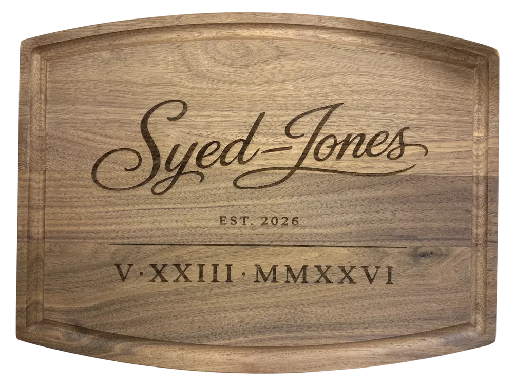 Engraved wedding cutting board